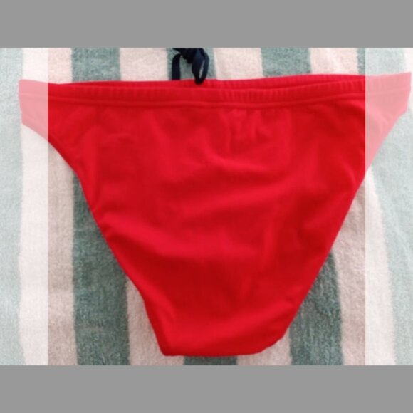 VINTAGE "ATSUI" SWIM BRIEF, < 1" SIDES, RED, SIZE "S" (30") - Picture 2 of 8